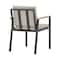 Armen Living Nofi Outdoor Patio Dining Chair in Charcoal Finish with Taupe Cushions and Teak Wood Accent Arms LCNOCHBE - alternate 6